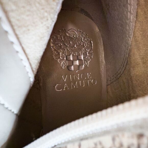 Vince Camuto BeaAnna Tan Leather Snake Print Knee High Boots Womens Size 7 - Picture 13 of 16